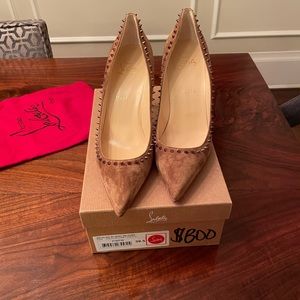 Christian Louboutin
Anjalina Spiked Suede Point Toe Pumps